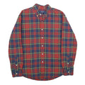 RALPH LAUREN Mens Red & Navy Check Shirt L Button-Down Collar Cotton Casual