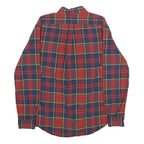 RALPH LAUREN Mens Red & Navy Check Shirt L Button-Down Collar Cotton Casual