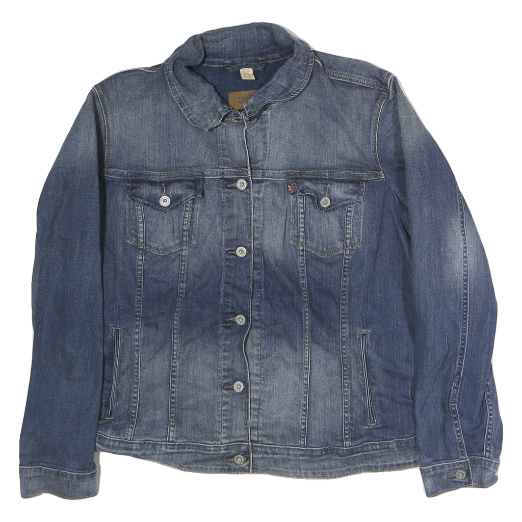 LEVI'S Womens Blue Denim Button Jacket 3XL Cotton Classic Fit Casual Outerwear