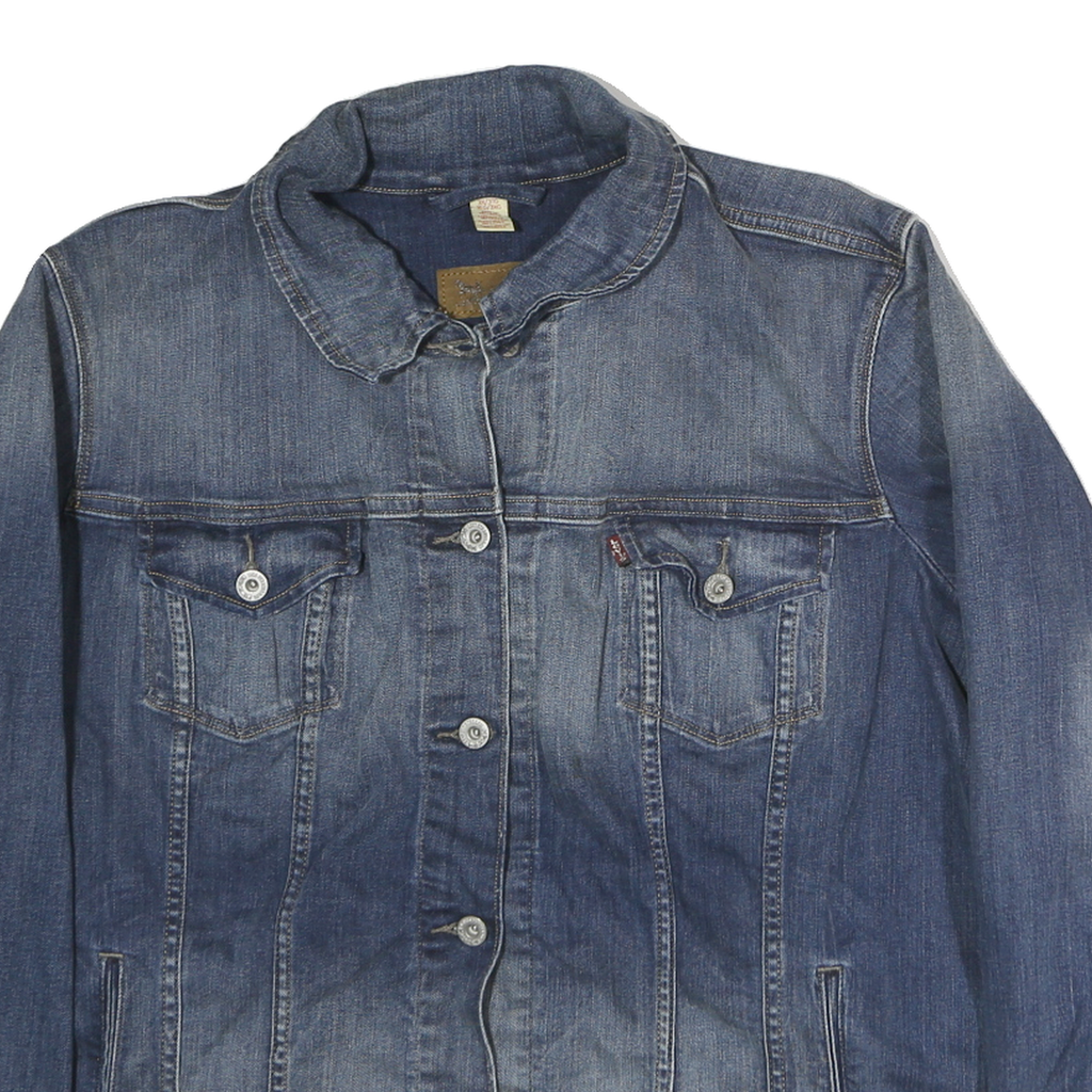 LEVI'S Womens Blue Denim Button Jacket 3XL Cotton Classic Fit Casual Outerwear