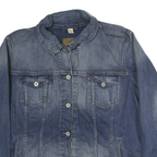 LEVI'S Womens Blue Denim Button Jacket 3XL Cotton Classic Fit Casual Outerwear