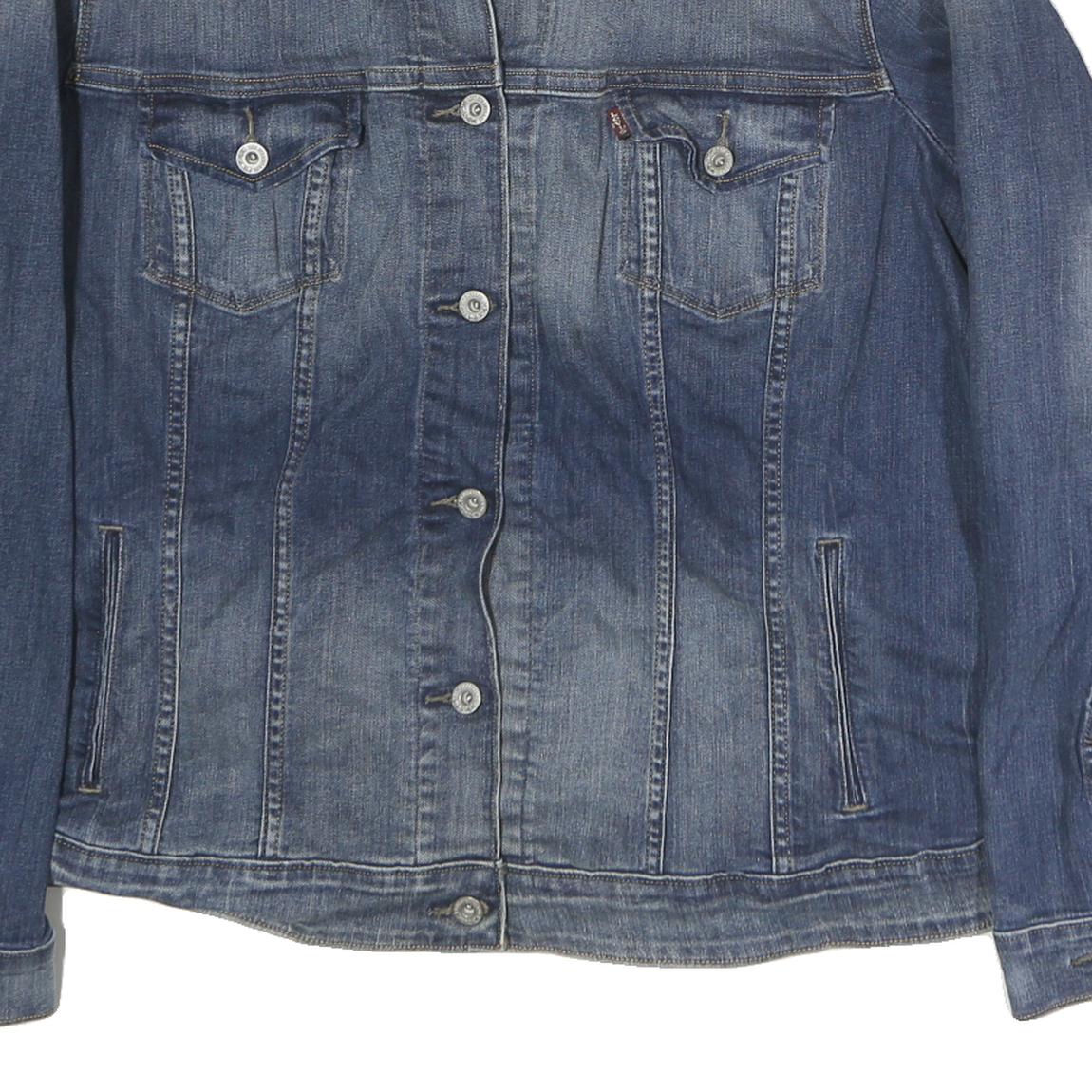 LEVI'S Womens Blue Denim Button Jacket 3XL Cotton Classic Fit Casual Outerwear