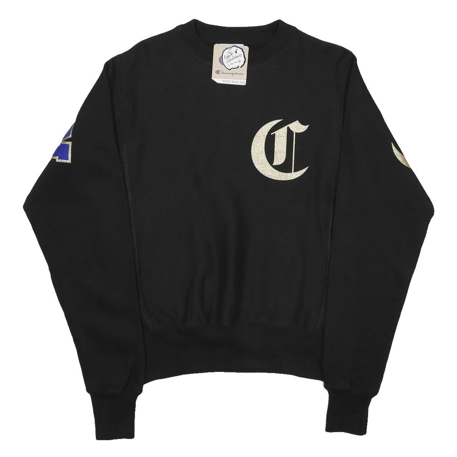 CHAMPION REVERSE WEAVE Mens Black XS Crew Neck Sweatshirt Cotton Blend Champion