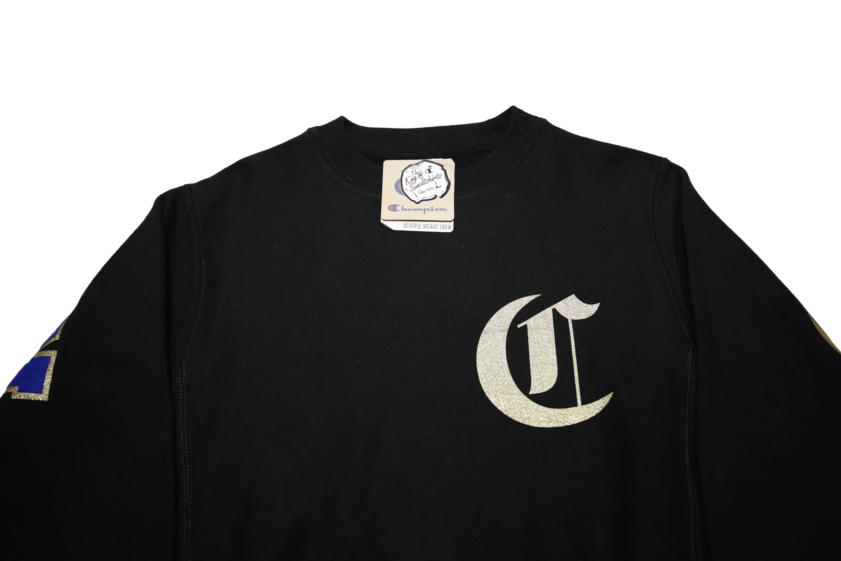 CHAMPION REVERSE WEAVE Mens Black XS Crew Neck Sweatshirt Cotton Blend Champion