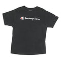 CHAMPION Mens Black L Graphic T-Shirt Short Sleeve Crew Neck Logo Cotton Blend