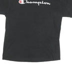 CHAMPION Mens Black L Graphic T-Shirt Short Sleeve Crew Neck Logo Cotton Blend