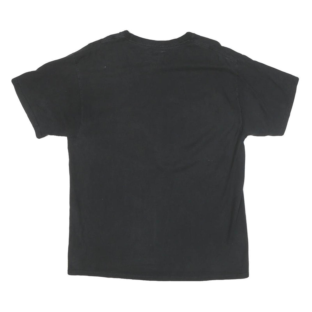 CHAMPION Mens Black L Graphic T-Shirt Short Sleeve Crew Neck Logo Cotton Blend