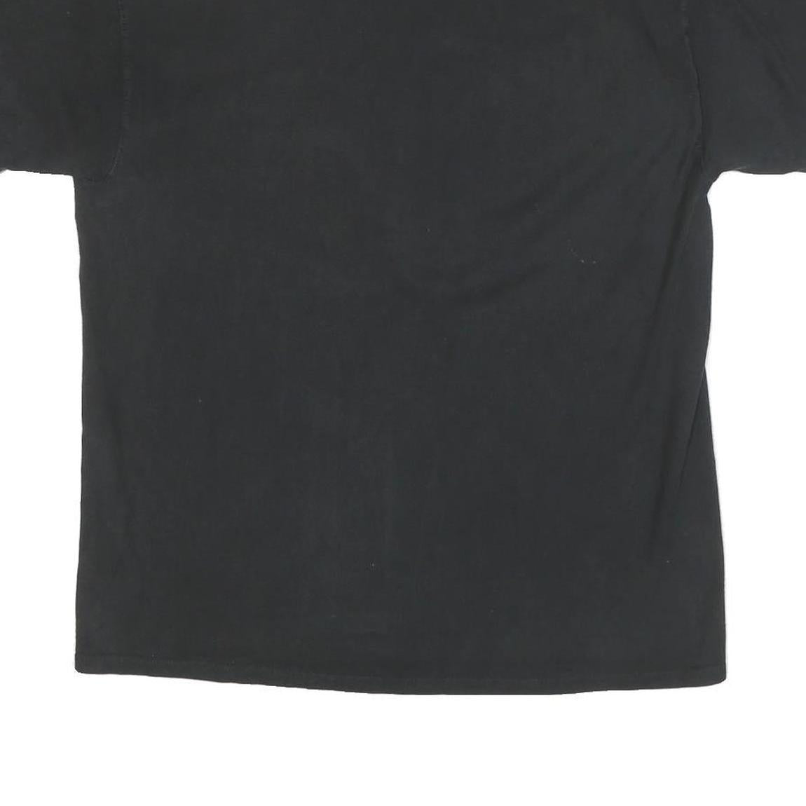 CHAMPION Mens Black L Graphic T-Shirt Short Sleeve Crew Neck Logo Cotton Blend