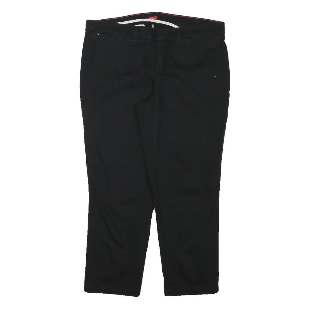 DICKIES Womens Cotton Blend Black Slim Tapered Trousers W32 L24