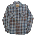 OUTDOOR LIFE Mens Blue & Brown Check Shirt L Cotton Blend Long Sleeve Button