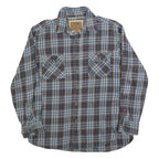 OUTDOOR LIFE Mens Blue & Brown Check Shirt L Cotton Blend Long Sleeve Button