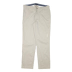 NAUTICA Mens Regular Beige Cotton Blend Trousers W34 L32 Zip Closure Classic Fit