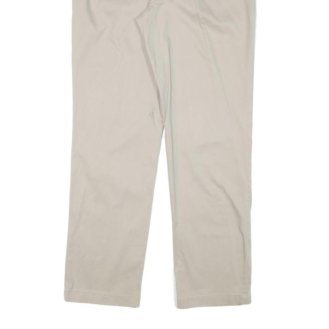 NAUTICA Mens Regular Beige Cotton Blend Trousers W34 L32 Zip Closure Classic Fit