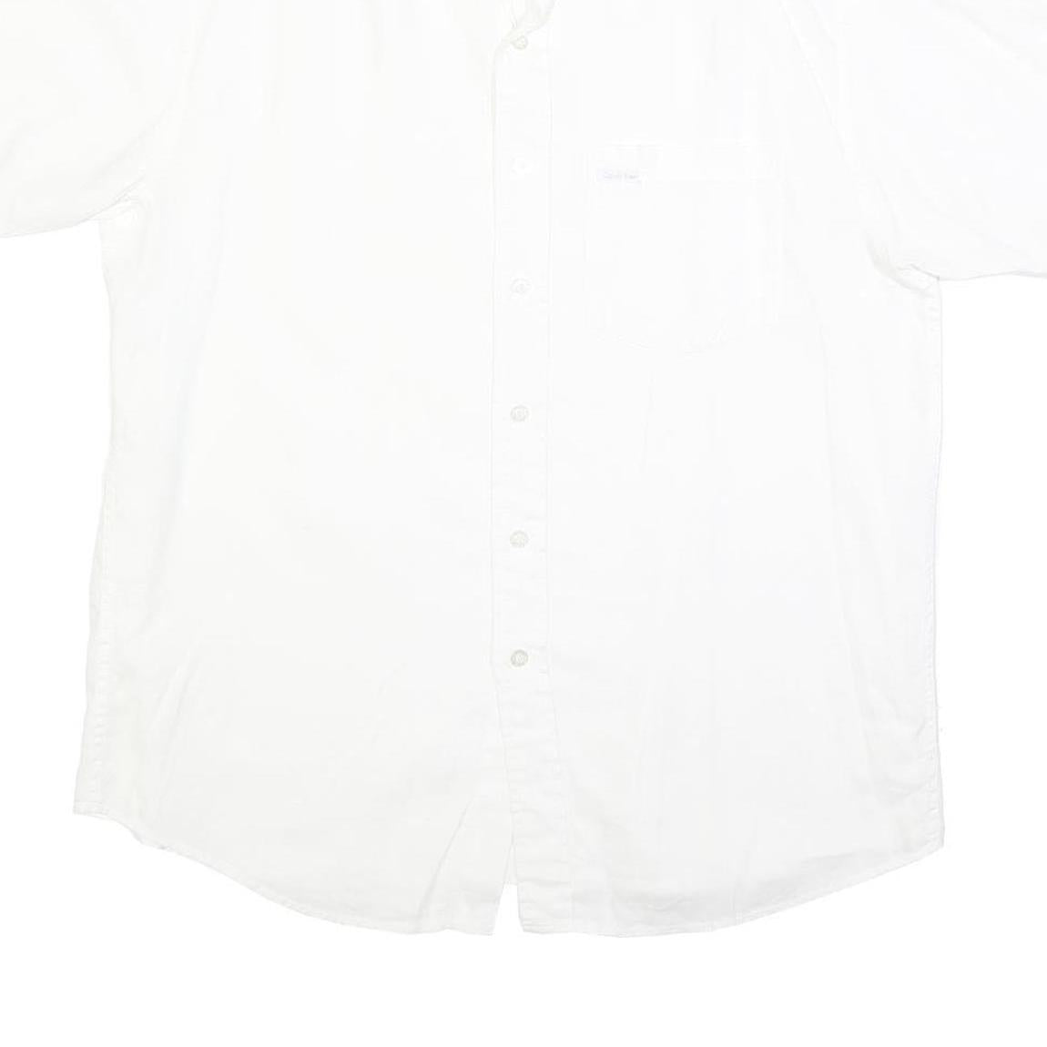 CALVIN KLEIN JEANS Mens White Shirt S Cotton Blend Casual Button-Up