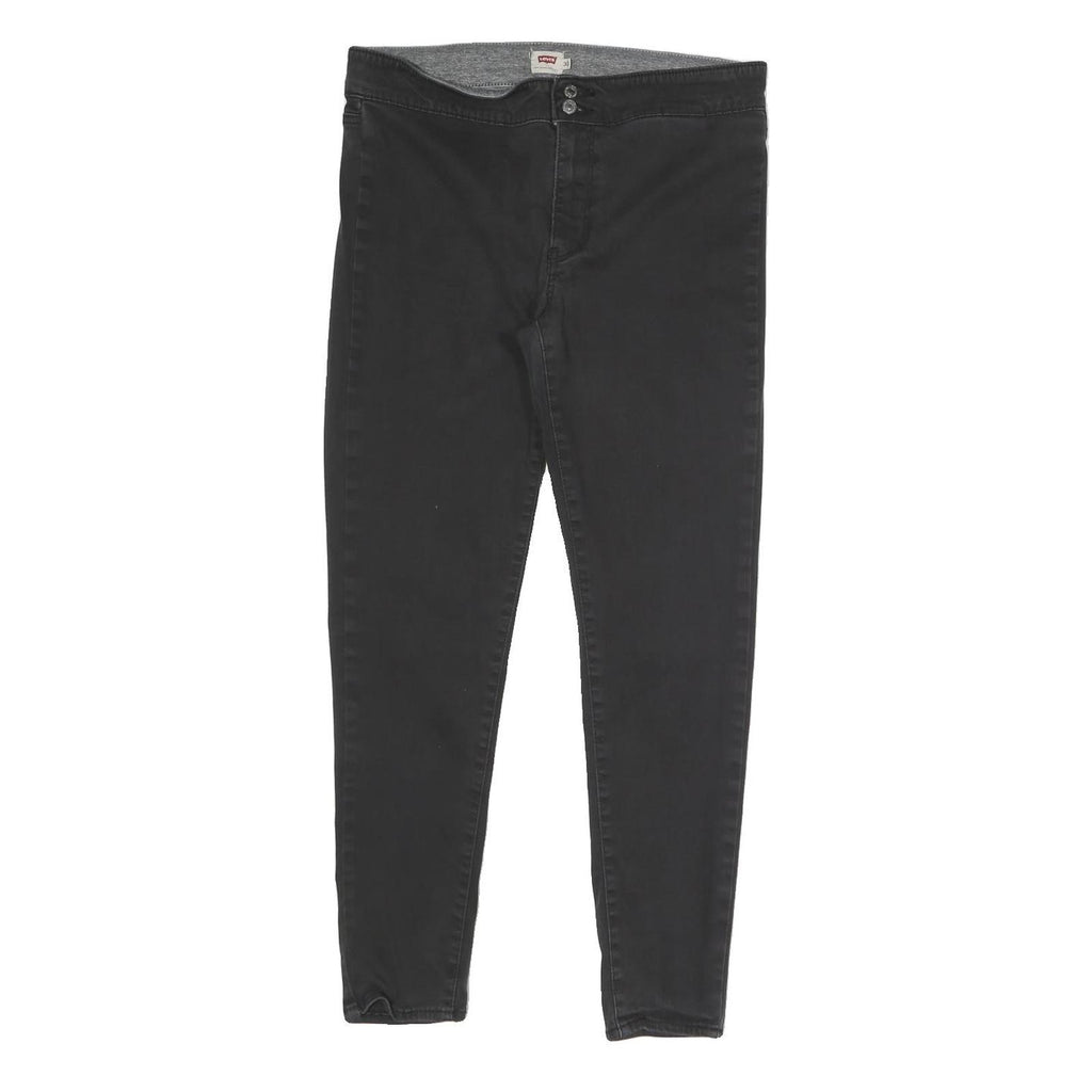 LEVI'S Womens Cotton Blend Black Slim Skinny Trousers W30 L26 Zip Closure