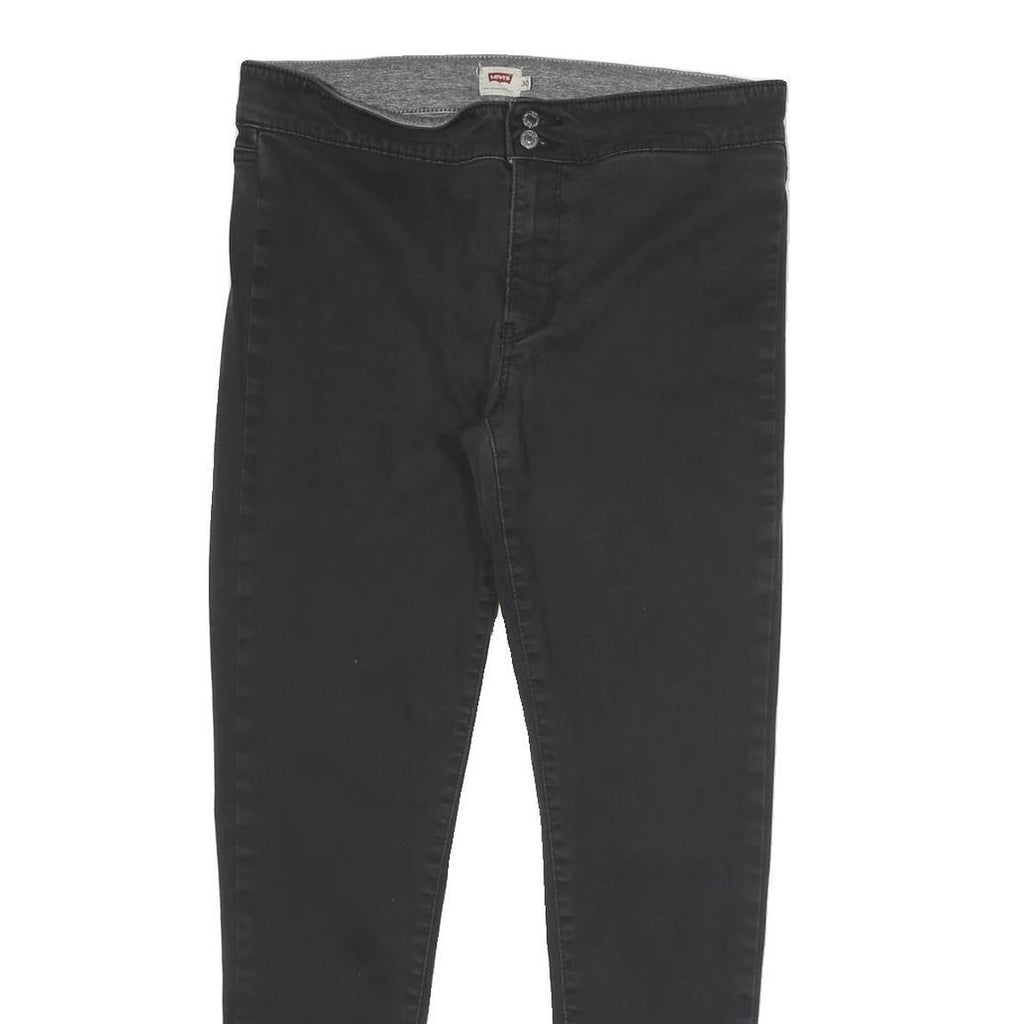 LEVI'S Womens Cotton Blend Black Slim Skinny Trousers W30 L26 Zip Closure