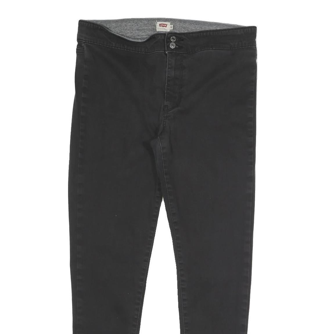 LEVI'S Womens Cotton Blend Black Slim Skinny Trousers W30 L26 Zip Closure