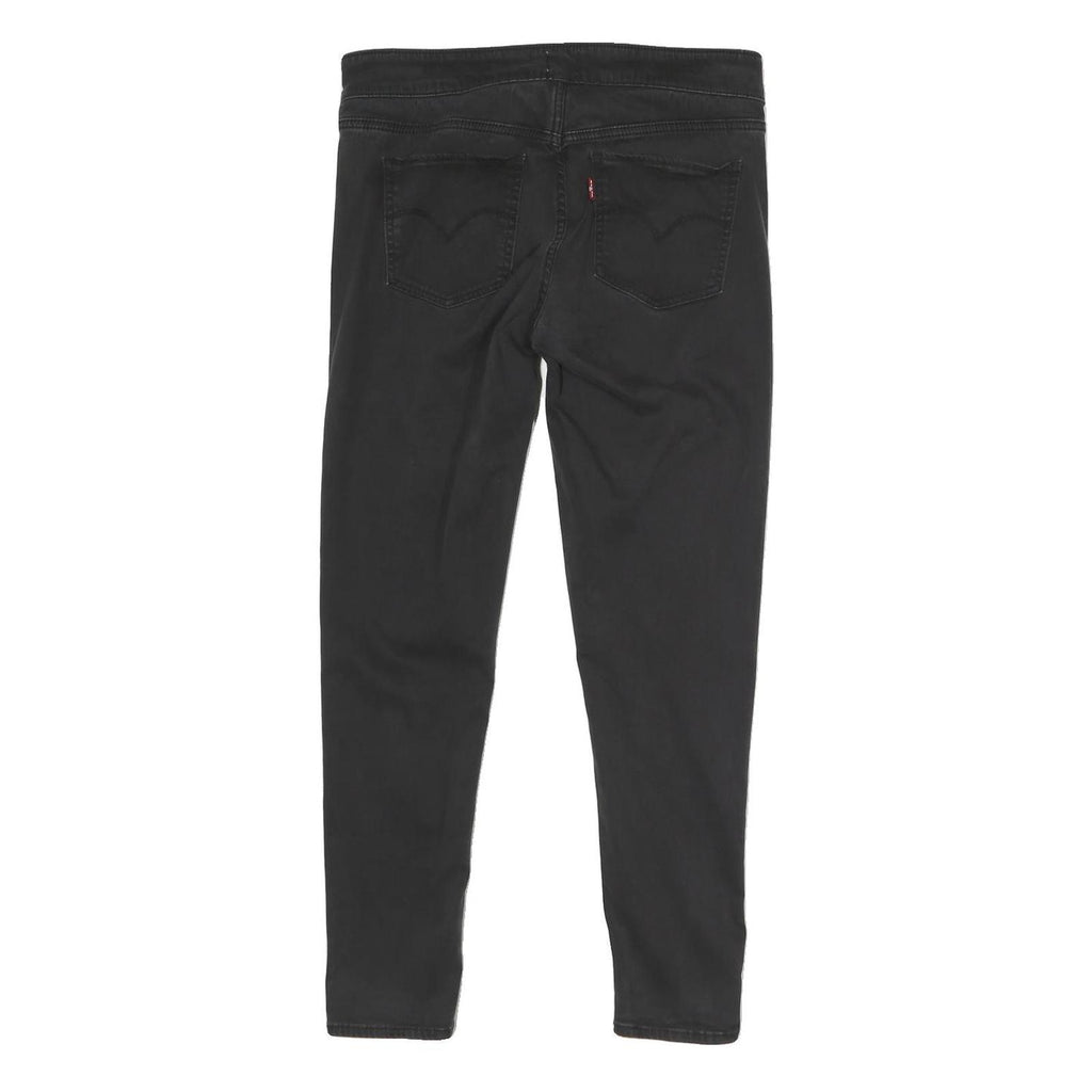 LEVI'S Womens Cotton Blend Black Slim Skinny Trousers W30 L26 Zip Closure
