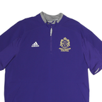 ADIDAS Mens Purple Baseball Half Zip L Top Athletic Sportswear Shirt