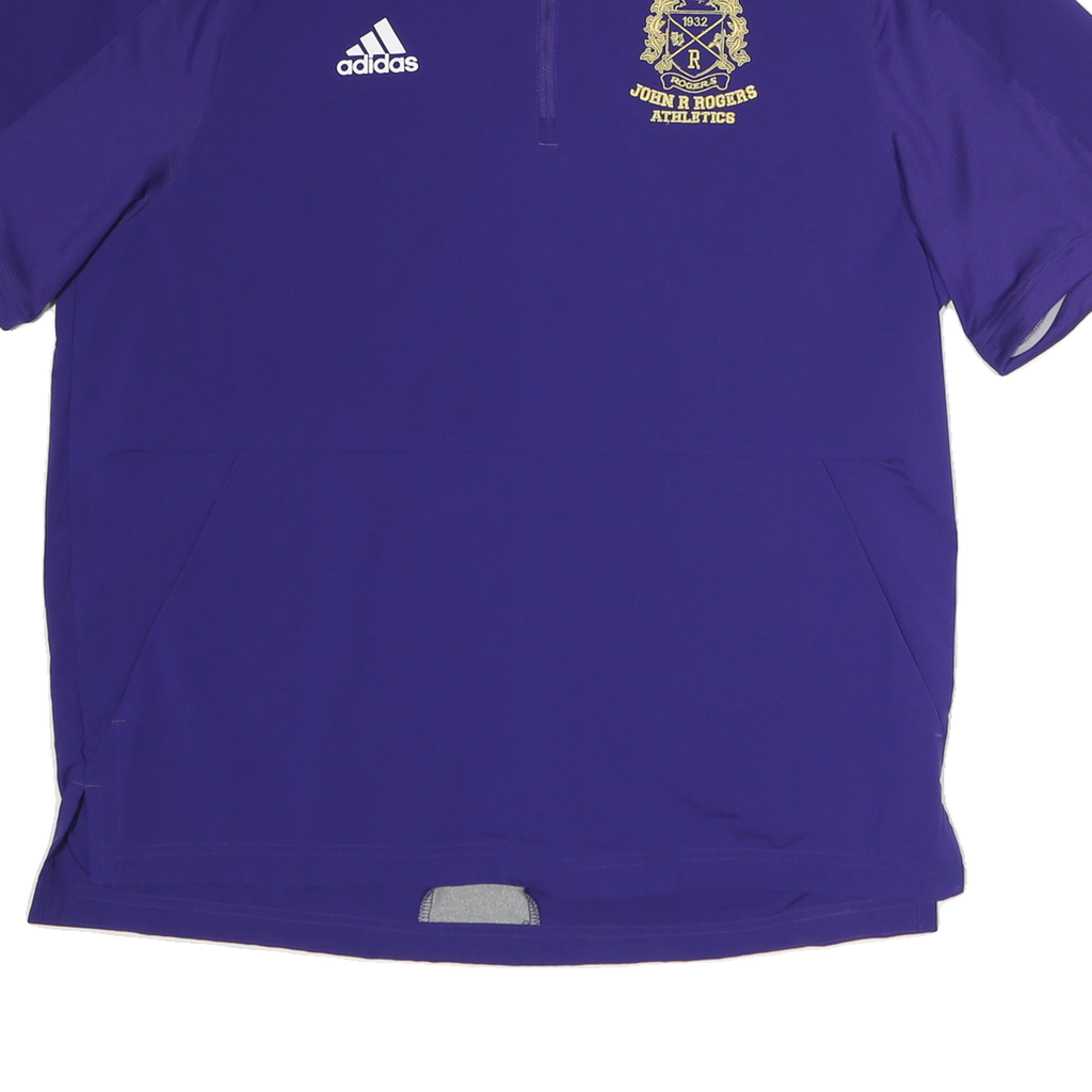 ADIDAS Mens Purple Baseball Half Zip L Top Athletic Sportswear Shirt