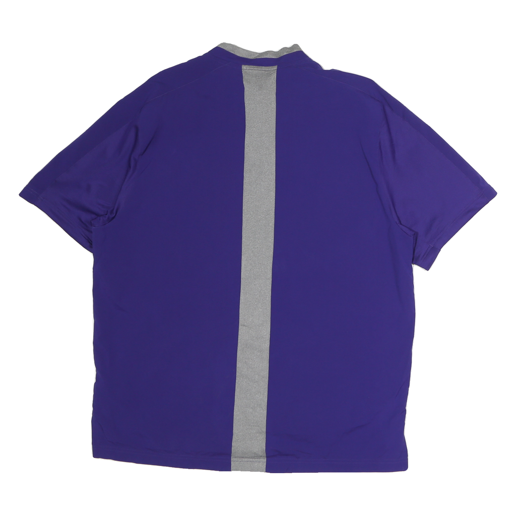 ADIDAS Mens Purple Baseball Half Zip L Top Athletic Sportswear Shirt