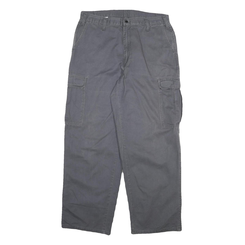 DICKIES Mens Relaxed Grey Cargo Cotton Blend Trousers W32 L31 Workwear Utility