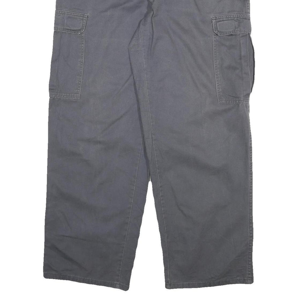 DICKIES Mens Relaxed Grey Cargo Cotton Blend Trousers W32 L31 Workwear Utility