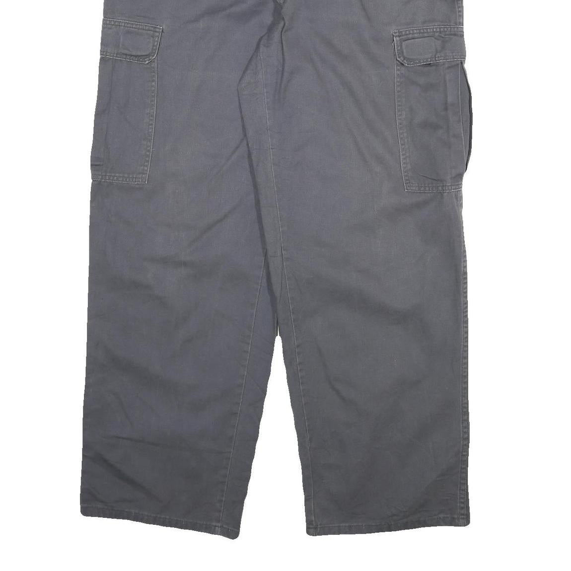 DICKIES Mens Relaxed Grey Cargo Cotton Blend Trousers W32 L31 Workwear Utility