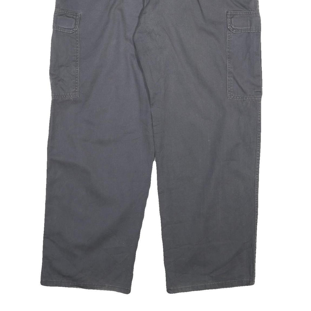 DICKIES Mens Relaxed Grey Cargo Cotton Blend Trousers W32 L31 Workwear Utility
