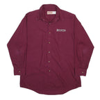 RED KAP Mens Maroon Workwear Shirt L Dr Pepper Snapple Logo Cotton Blend