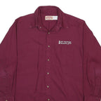 RED KAP Mens Maroon Workwear Shirt L Dr Pepper Snapple Logo Cotton Blend