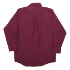 RED KAP Mens Maroon Workwear Shirt L Dr Pepper Snapple Logo Cotton Blend