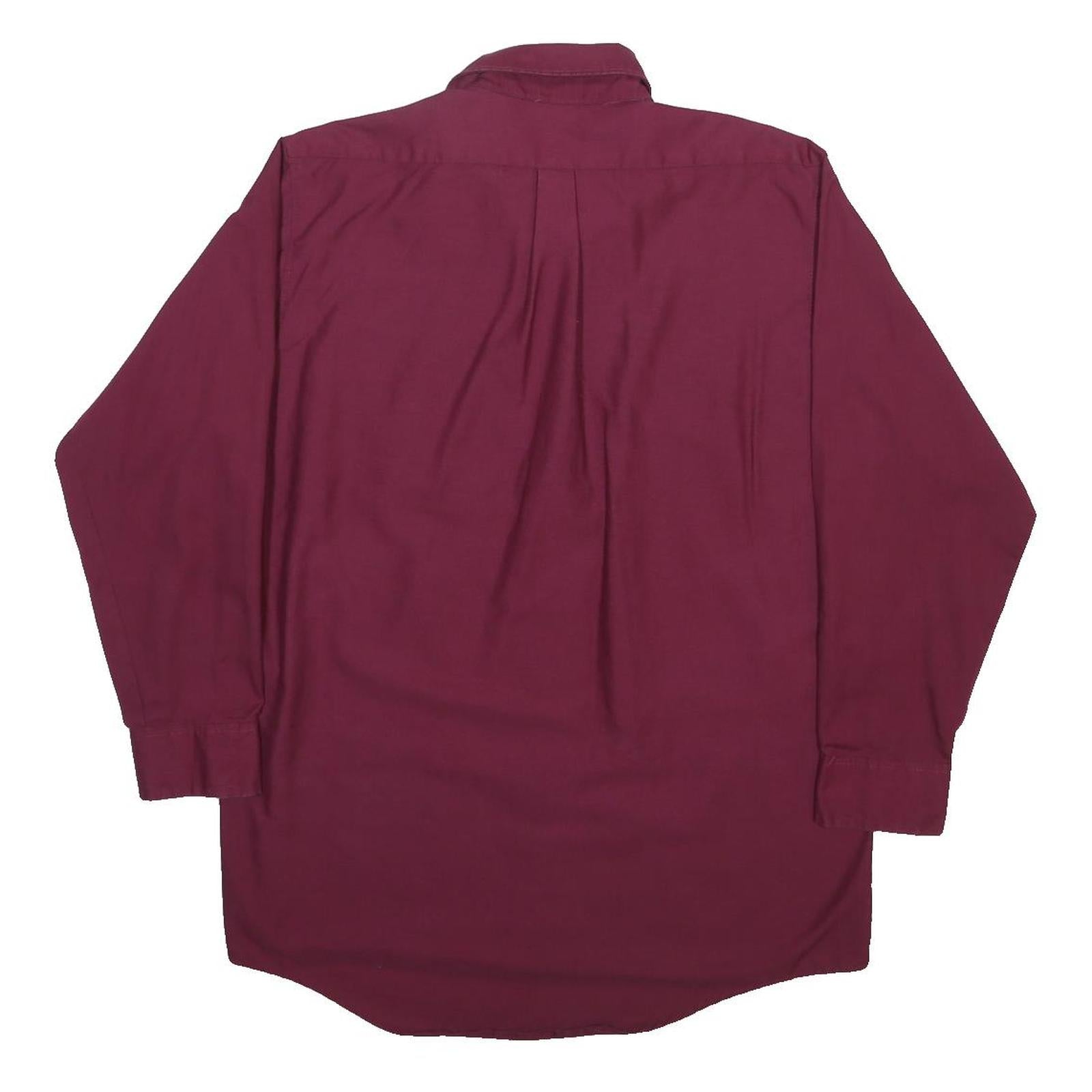 RED KAP Mens Maroon Workwear Shirt L Dr Pepper Snapple Logo Cotton Blend