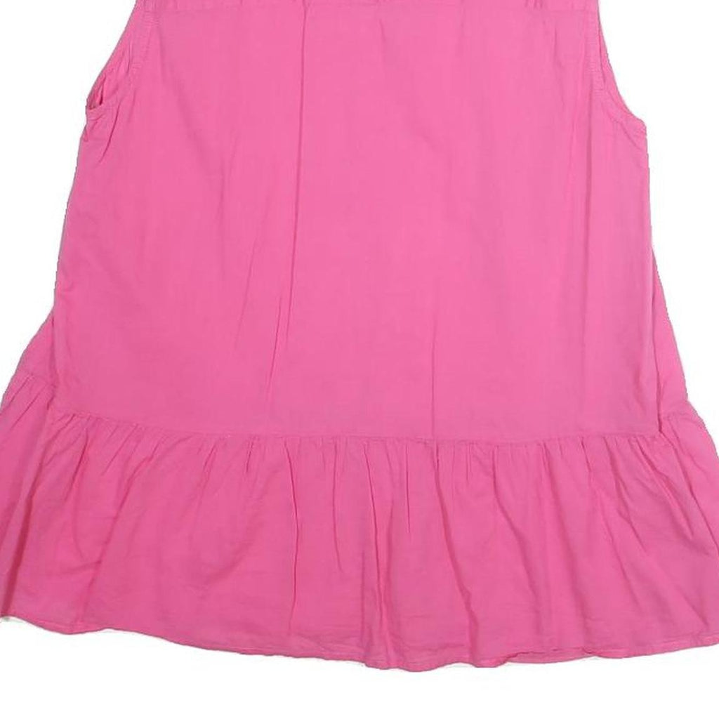 TOMMY HILFIGER Womens Pink Sleeveless Shirt Round Neck Plain UK 10 Cotton Blend