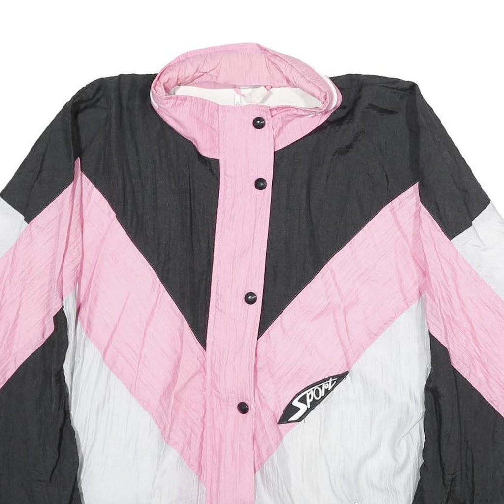 ACKERMANN Womens Black & Pink & White Sport Jacket UK 12 Polyamide Zip