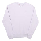 FILA Womens White Crew Neck S Sweatshirt Cotton Blend Lightweight Pullover