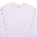 FILA Womens White Crew Neck S Sweatshirt Cotton Blend Lightweight Pullover