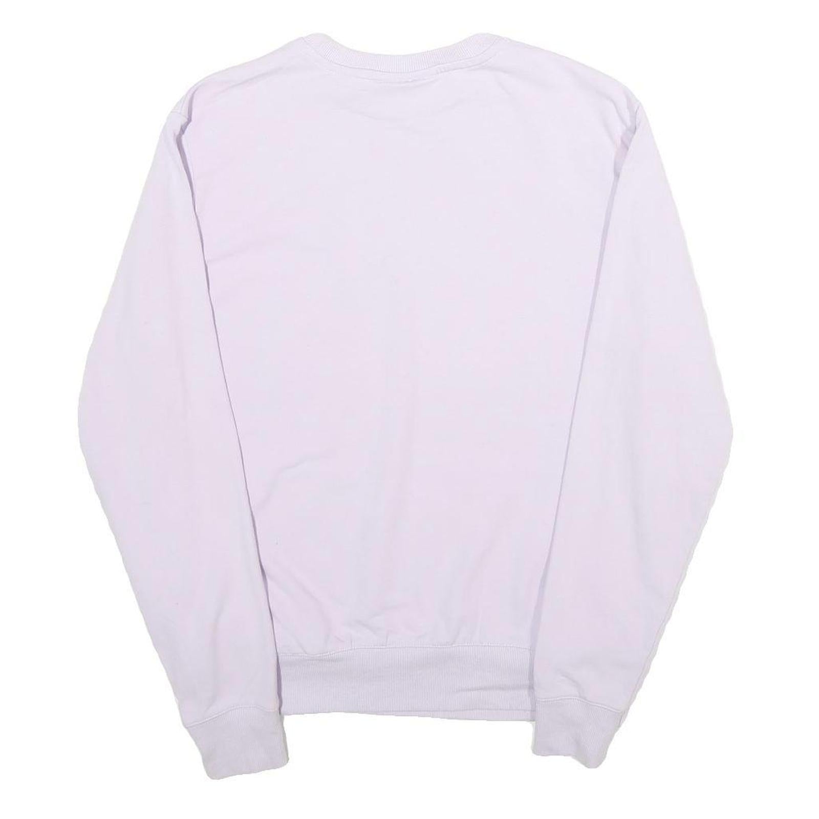 FILA Womens White Crew Neck S Sweatshirt Cotton Blend Lightweight Pullover