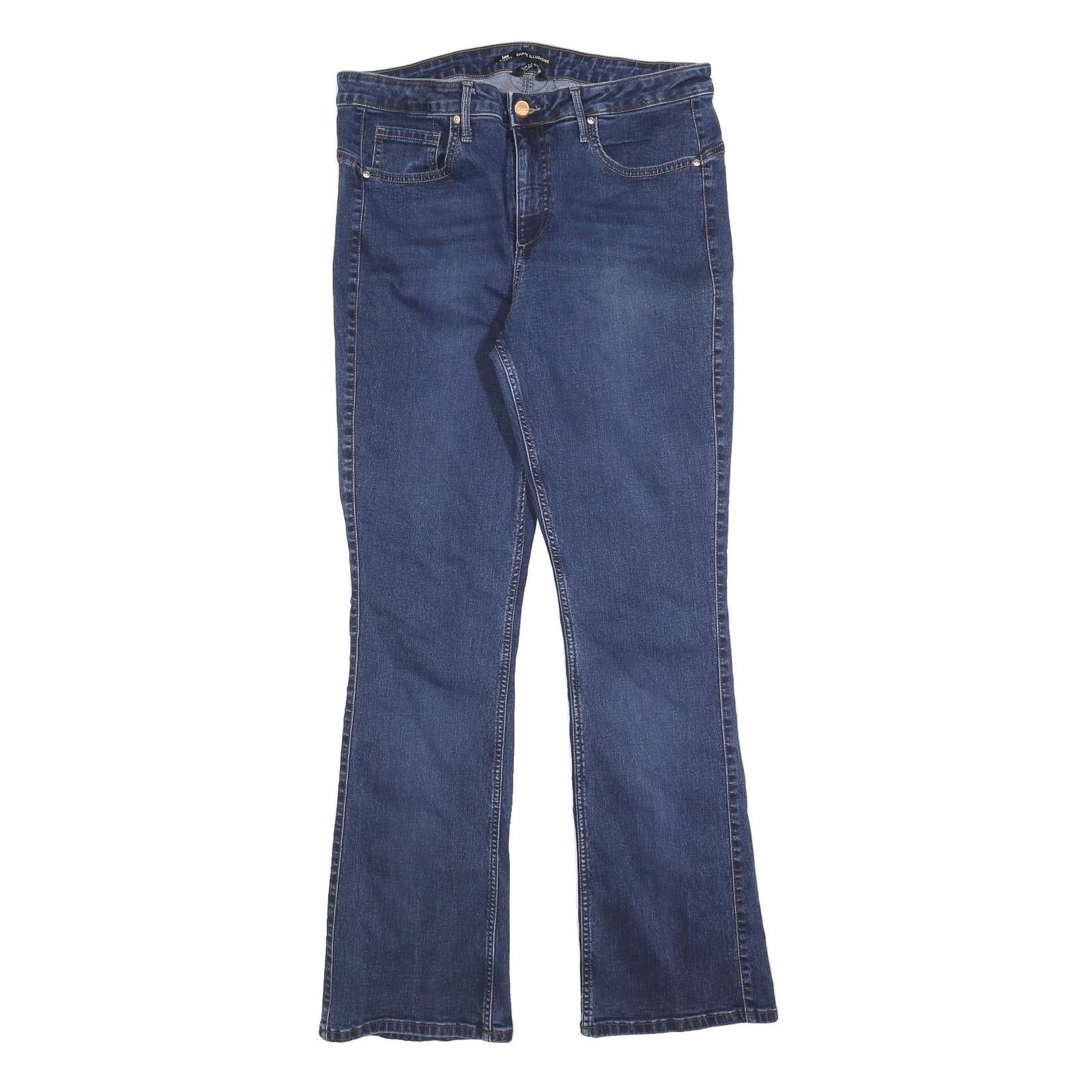LEE Womens Jeans Blue Slim Flared Denim Medium W34 L34 Stylish Zip Closure