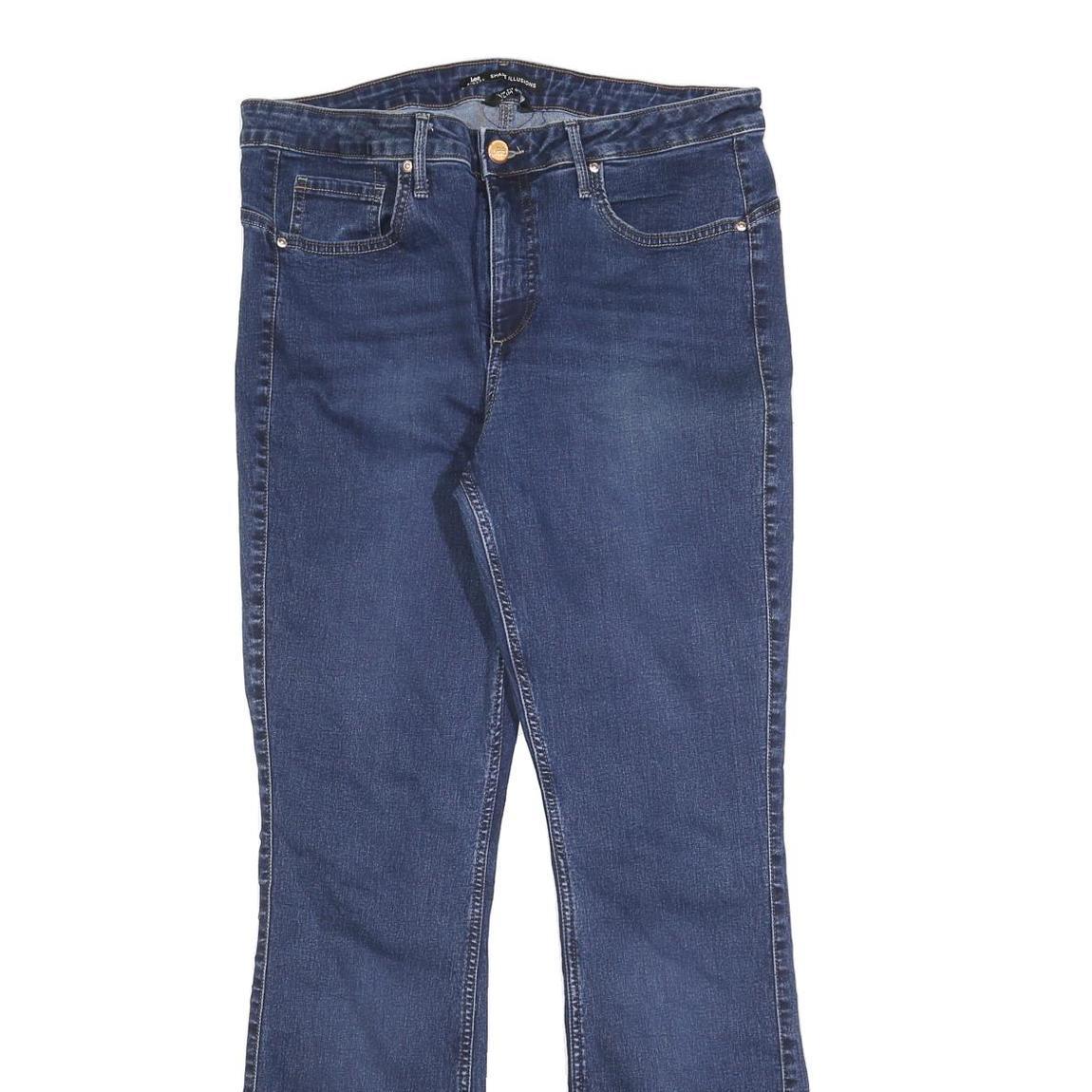 LEE Womens Jeans Blue Slim Flared Denim Medium W34 L34 Stylish Zip Closure