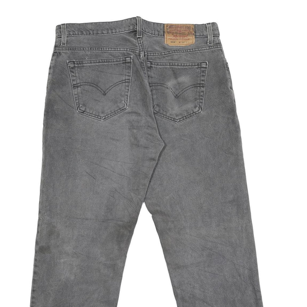 LEVI'S 504 Mens Jeans Grey Regular Straight Denim Medium W36 L30 Classic Fit Zip