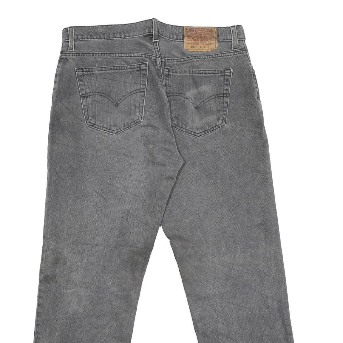 LEVI'S 504 Mens Jeans Grey Regular Straight Denim Medium W36 L30 Classic Fit Zip