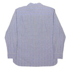 TOMMY HILFIGER Mens Blue Checked Shirt XL Cotton Blend Classic Button Down