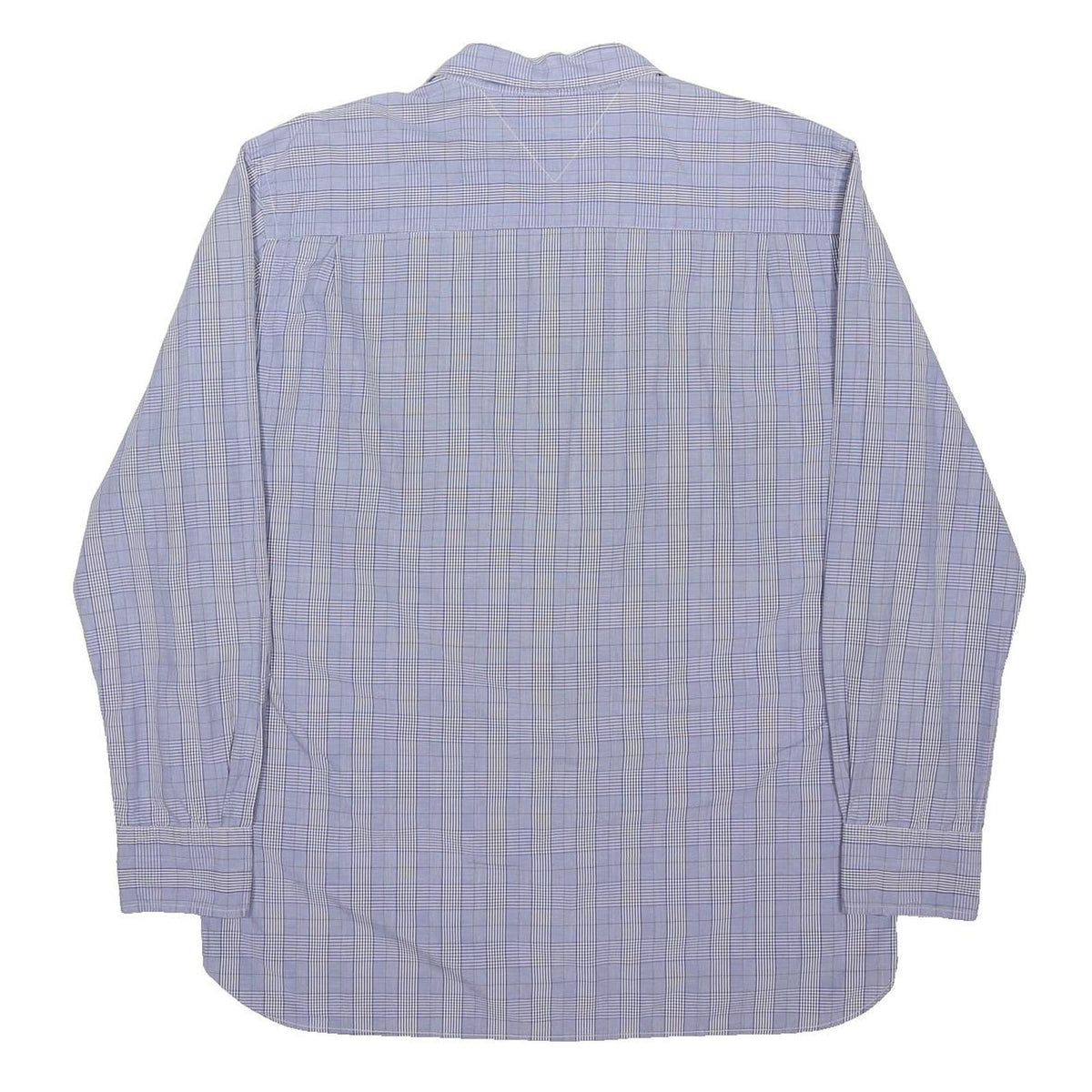TOMMY HILFIGER Mens Blue Checked Shirt XL Cotton Blend Classic Button Down