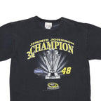 CHASE AUTHENTICS Mens Black Jimmie Johnson Champion Graphic T-Shirt L Short