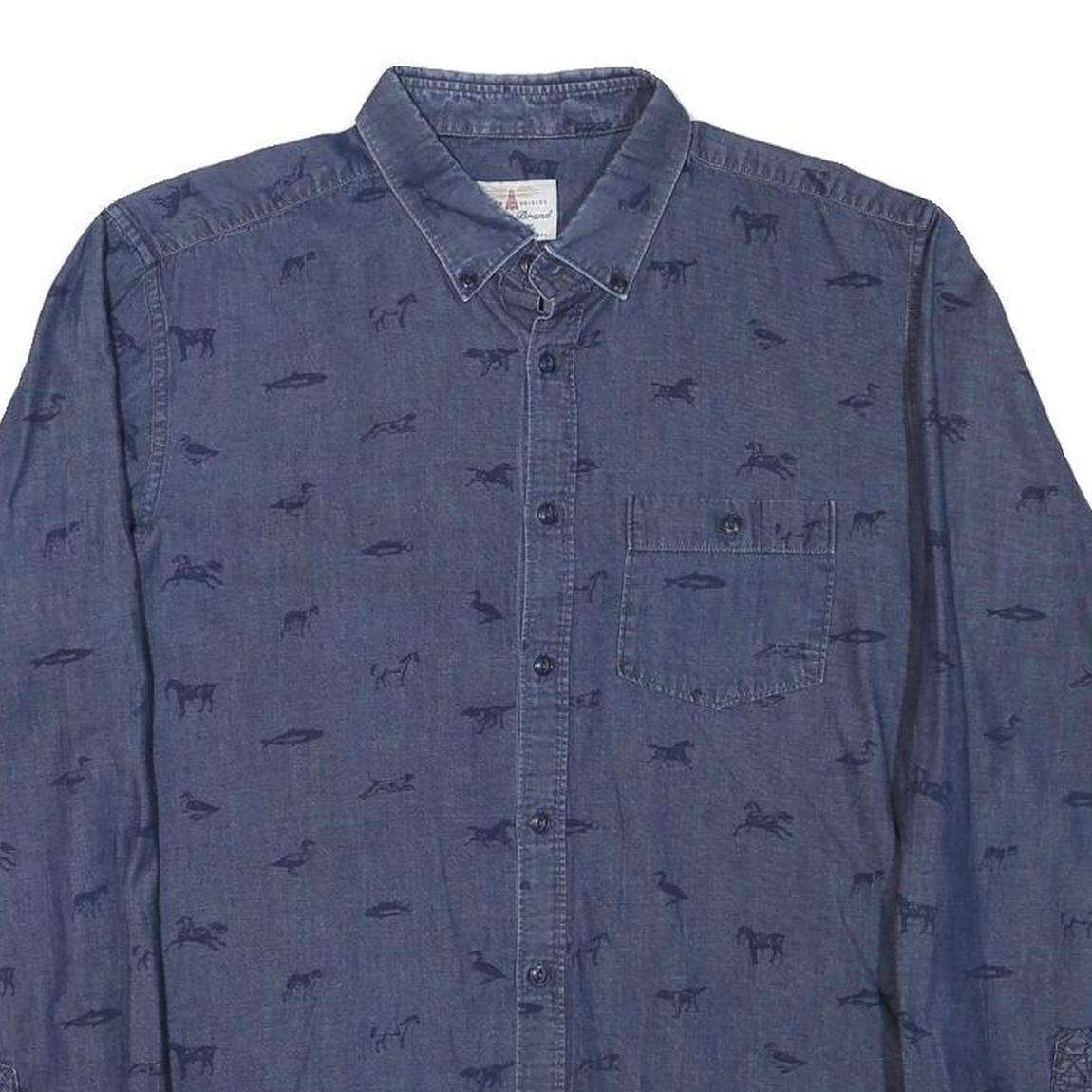 BARBOUR Mens Blue Shirt M Cotton Blend Casual Long Sleeve Button Collar