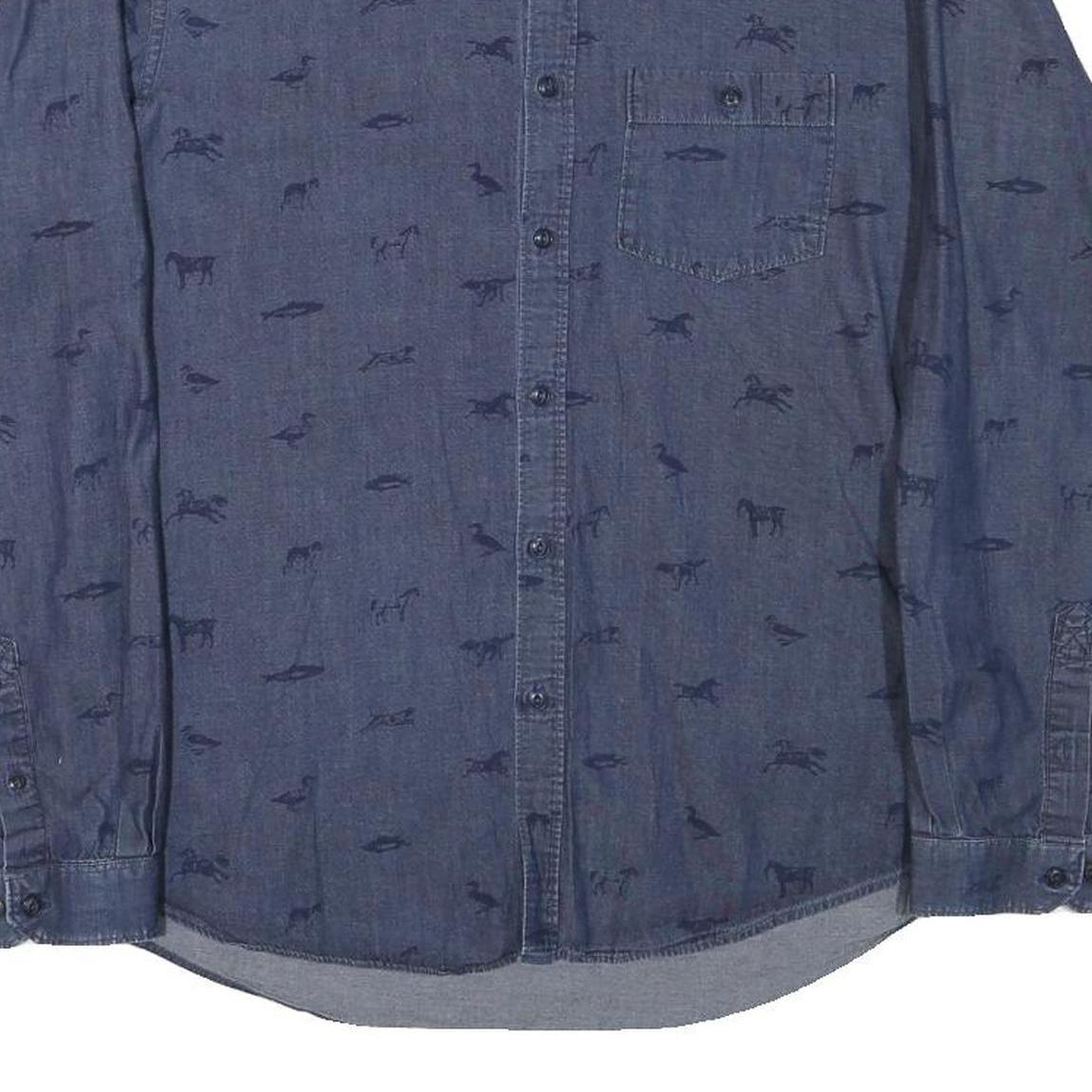 BARBOUR Mens Blue Shirt M Cotton Blend Casual Long Sleeve Button Collar