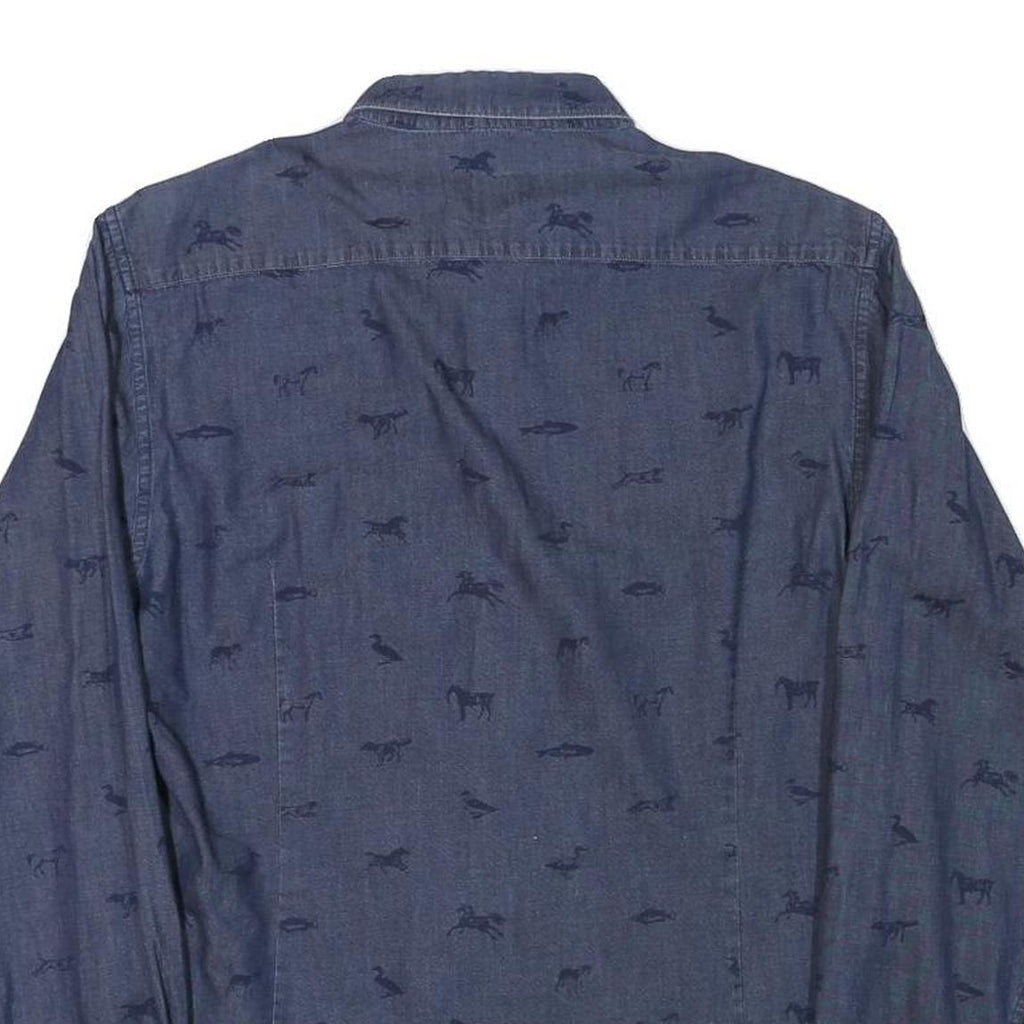 BARBOUR Mens Blue Shirt M Cotton Blend Casual Long Sleeve Button Collar