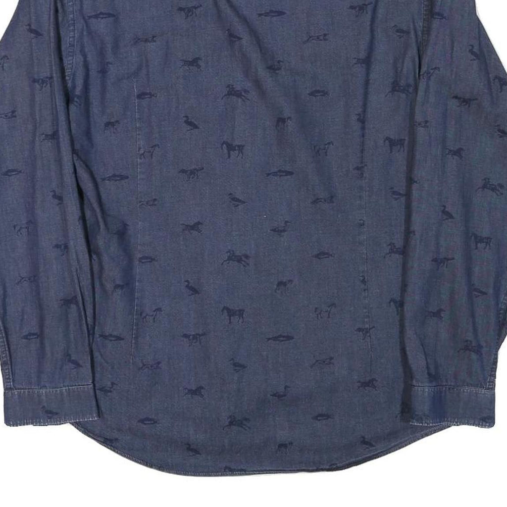 BARBOUR Mens Blue Shirt M Cotton Blend Casual Long Sleeve Button Collar