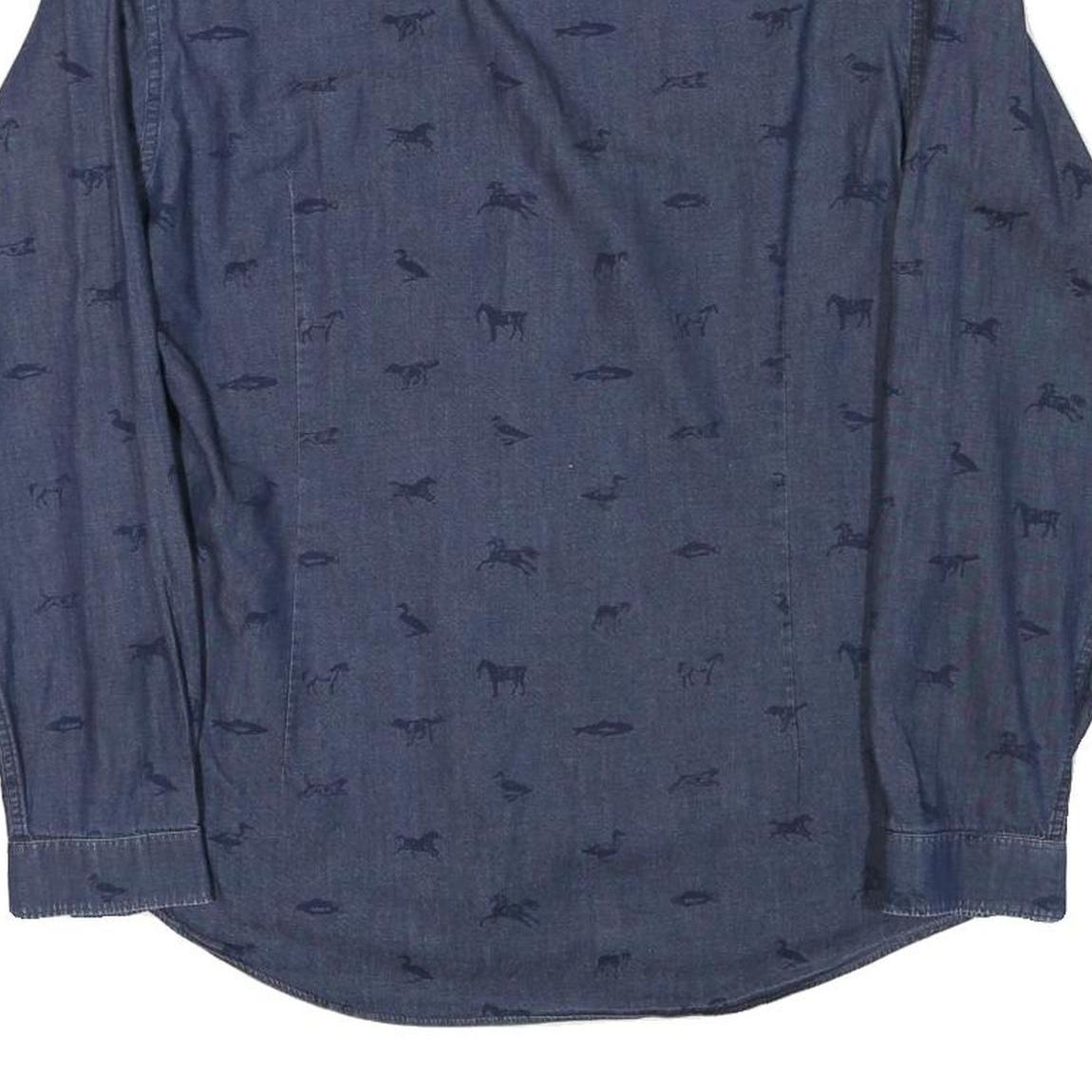 BARBOUR Mens Blue Shirt M Cotton Blend Casual Long Sleeve Button Collar